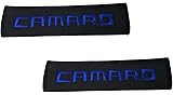 1 Pair New Blue Camaro Stitching Car Auto Seat Belt Pad Fabric Safety Strap Cover Shoulder Pad Car Seatbelt Compatible Fit Use for Convertible Coupe Sports Chevrolet Camaro SS ZL1