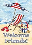 Patriotic Beach Summer Garden Flag Seashore Red White Blue 12.5