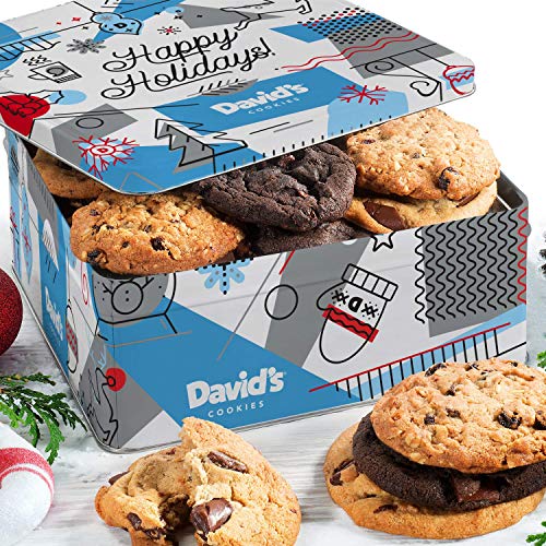 David's Cookies - Assorted Fresh-Baked Winter Wonderland Christmas Gift Tin - 2 Lb - Thumbnail 2