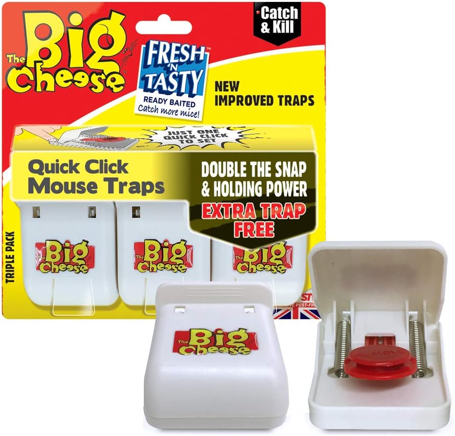 The Big Cheese STV147 Quick Click Mouse Traps, 3 Pack (Improved