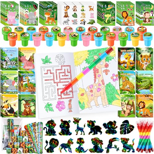 thumbnail image 2 of Jungle Safari Animal Stamps For Kids - 20-Piece Set, Self-Inking, With Lion, Elephant, Tiger, Zebra & More 2 of 14