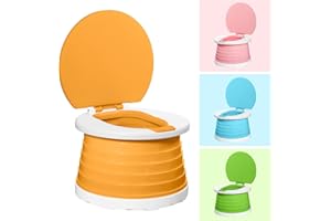 FAMI HELPER 𝗧𝗿𝗮𝘃𝗲𝗹 𝗣𝗼𝘁𝘁𝘆 Portable Potty for Kids Toddlers Foldable Children's Portable Toilet Potty Chair Toddlers Training Toilet Seat Emergency Toilet for Car, Camping, Outdoor, indoor (Orange)