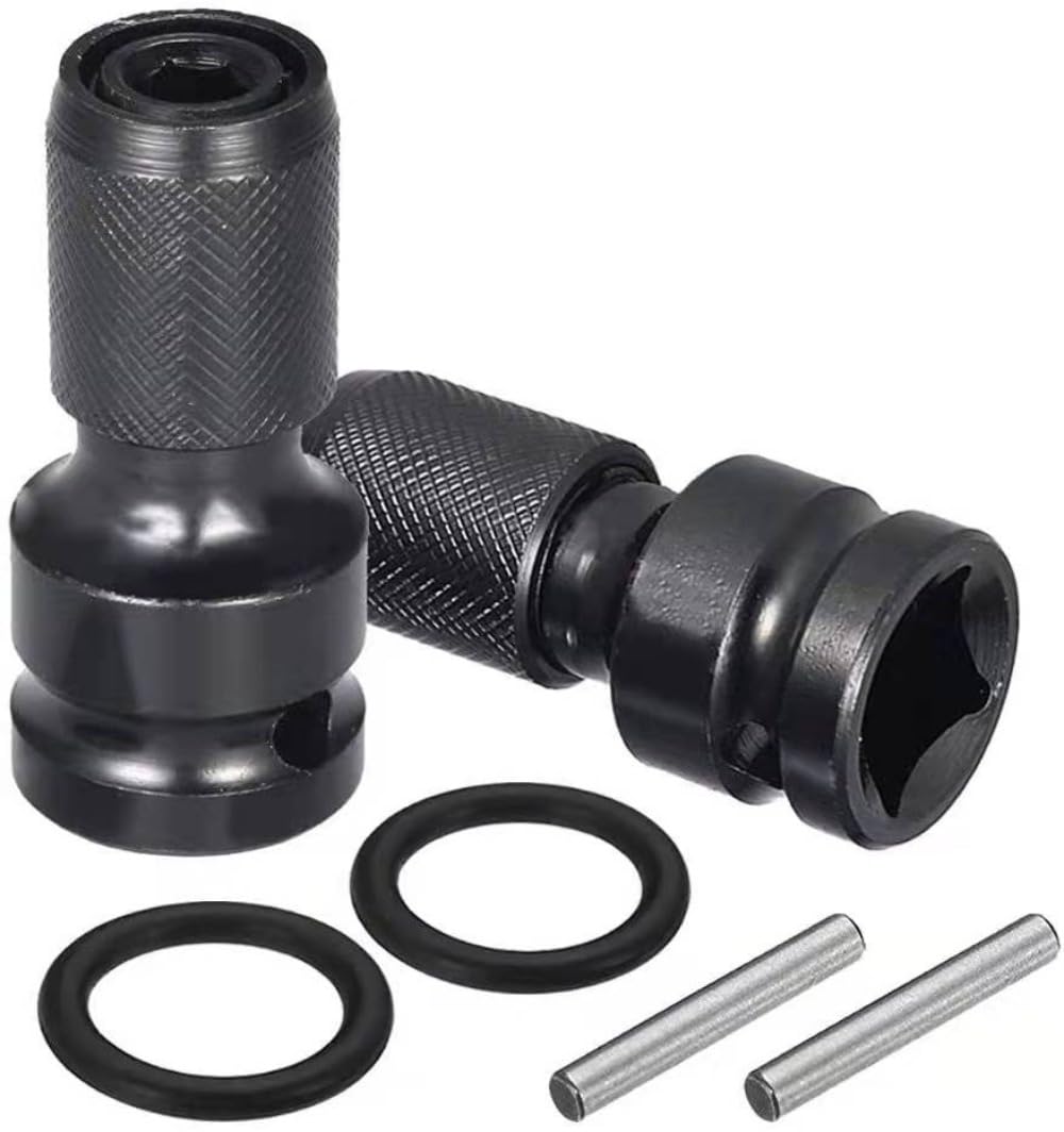 Photo 1 of 2PCS 1/2 inch Square Drive to 1/4 inch Hex Female Socket Adapter Converter Chuck Adaptor for Air and Electric Impact Wrench Impact Drill Ratchet Wrench,Quick Release