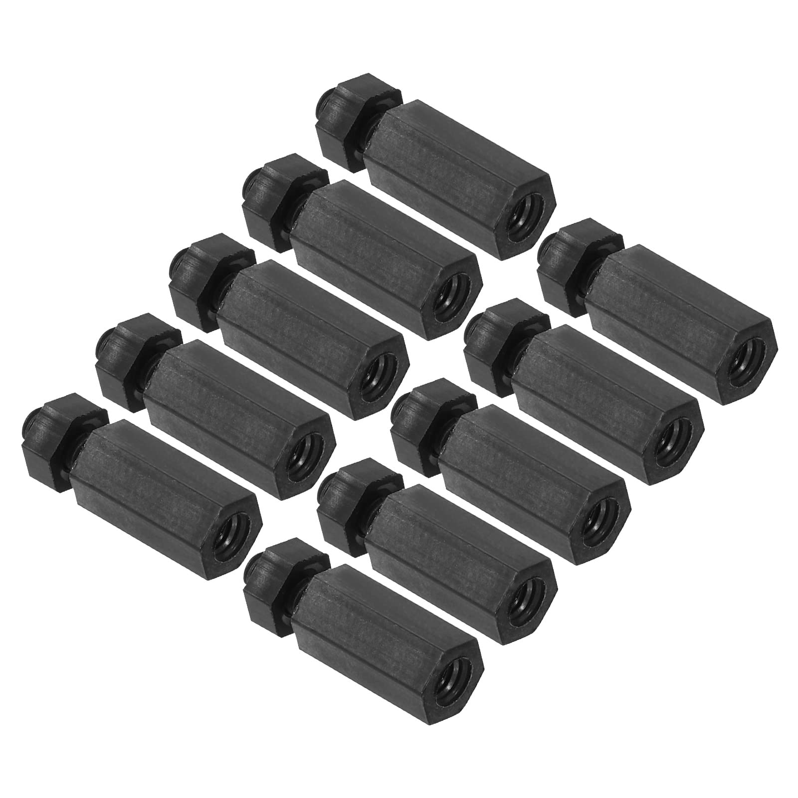 PATIKIL M3 Nylon Hex Standoff Screws Nuts, 1Set/200Pack PCB Male Female Threaded Kit for Motherboards, Computer Cases, Circuit Boards, Electronics (11mm+5mm, Black)