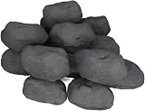 The Stove Wizard 10 Large Cast Ceramic Coals - Black Effect for Gas Bio Ethanol view 6