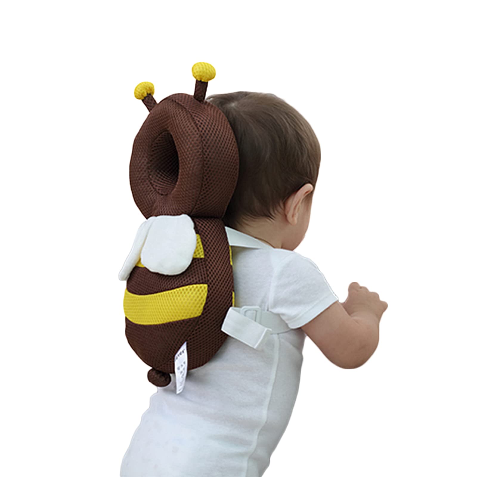 Toddler Baby Head Protector Mat for Learning to Walk Crawl Run, Cute Small Bee Infant Head Back Protective Safety Pads, Adjustable Pillow Backpack, Head Protection Cushion Cap Walking Harness