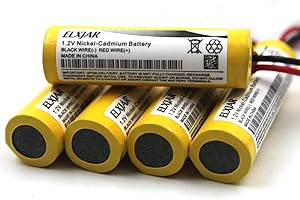 elxjar (5-Pack) 1.2V 900mAh Exit Sign Emergency Light NiCad AA Battery, Replacement Battery for Unitech AA900mAh OSA268 ELB CS01 DAA900BT, Lithonia EXR LED EL M6 White Connector