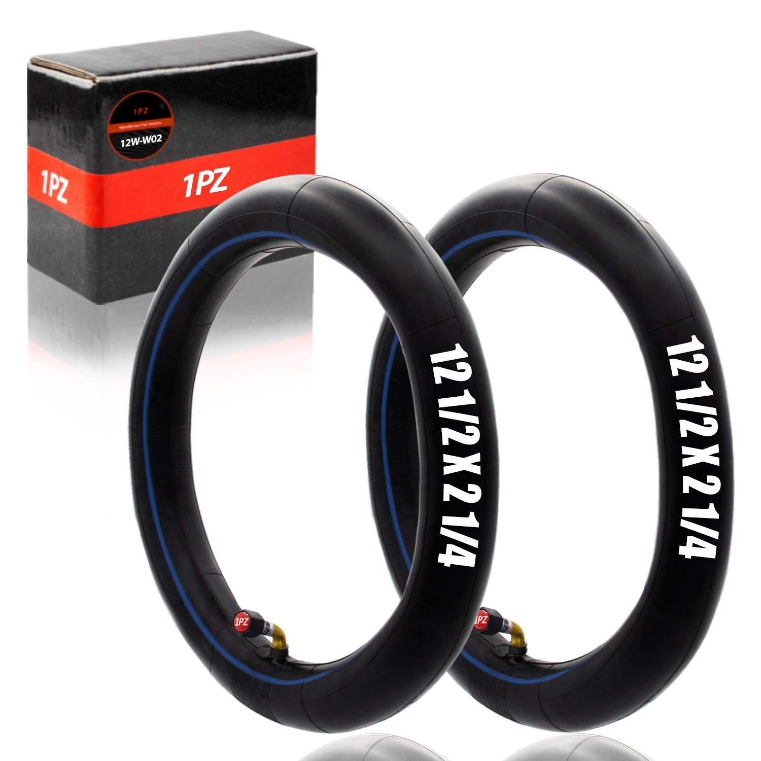 1PZ UK1-2TB 2 Pack of Inner Tube 12 1/2 x 2 1/4 (12.5 x 2.25) Bent Valve Suitable for Nipper Pushchairs Bike Wheel Tyre Tire