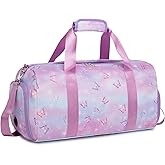 Butterfly Dance Bag for Girls,Gym Travel Duffle Bag Gymnastics Sports Dance Bag with Shoe Compartment