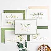 Crisky 50 Pack Eucalyptus Thank You Cards With Envelopes Greenery Thank You Cards for Wedding,Bridal Shower,Baby Shower,Small Business,Graduation