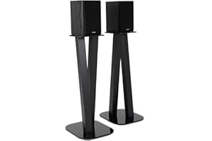 EXIMUS One Pair Fixed Height Universal Speaker Floor Stands - Black - 600 Series
