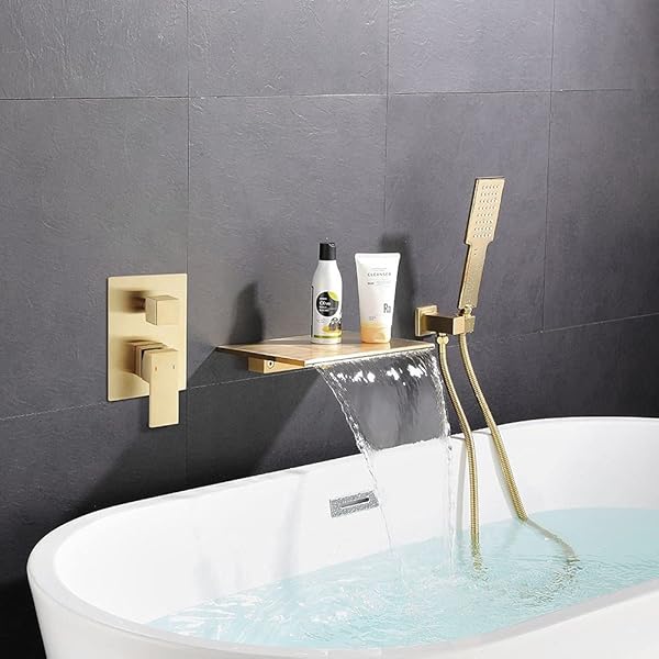 JIAYOUJIA WALL MOUNTED TUB FAUCET SET WITH HANDHELD...