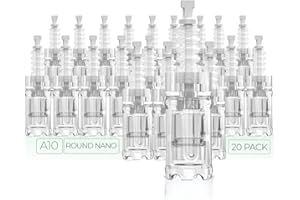 MODIX Dr. Pen Ultima A10 Replacement Cartridges - (20 PACK) - 0.25mm Round Nano Cartridges Bayonet Slot - Disposable Replacement Parts