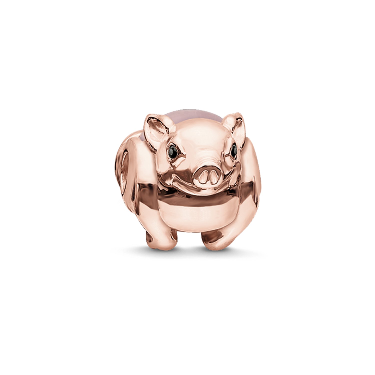 Thomas Sabo Women Bead Pink Piglet 925 Sterling Silver; 18K Rose Gold Plating K0197-417-9