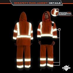 SKSAFETY Hi Vis Reflective Rain suits for Men