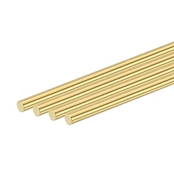 uxcell 4 Pcs 1/4"(6.35mm) Dia Brass Solid Round