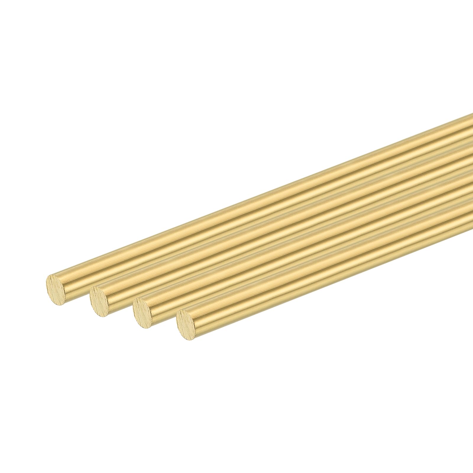 uxcell 4 Pcs 1/4"(6.35mm) Dia Brass Solid Round