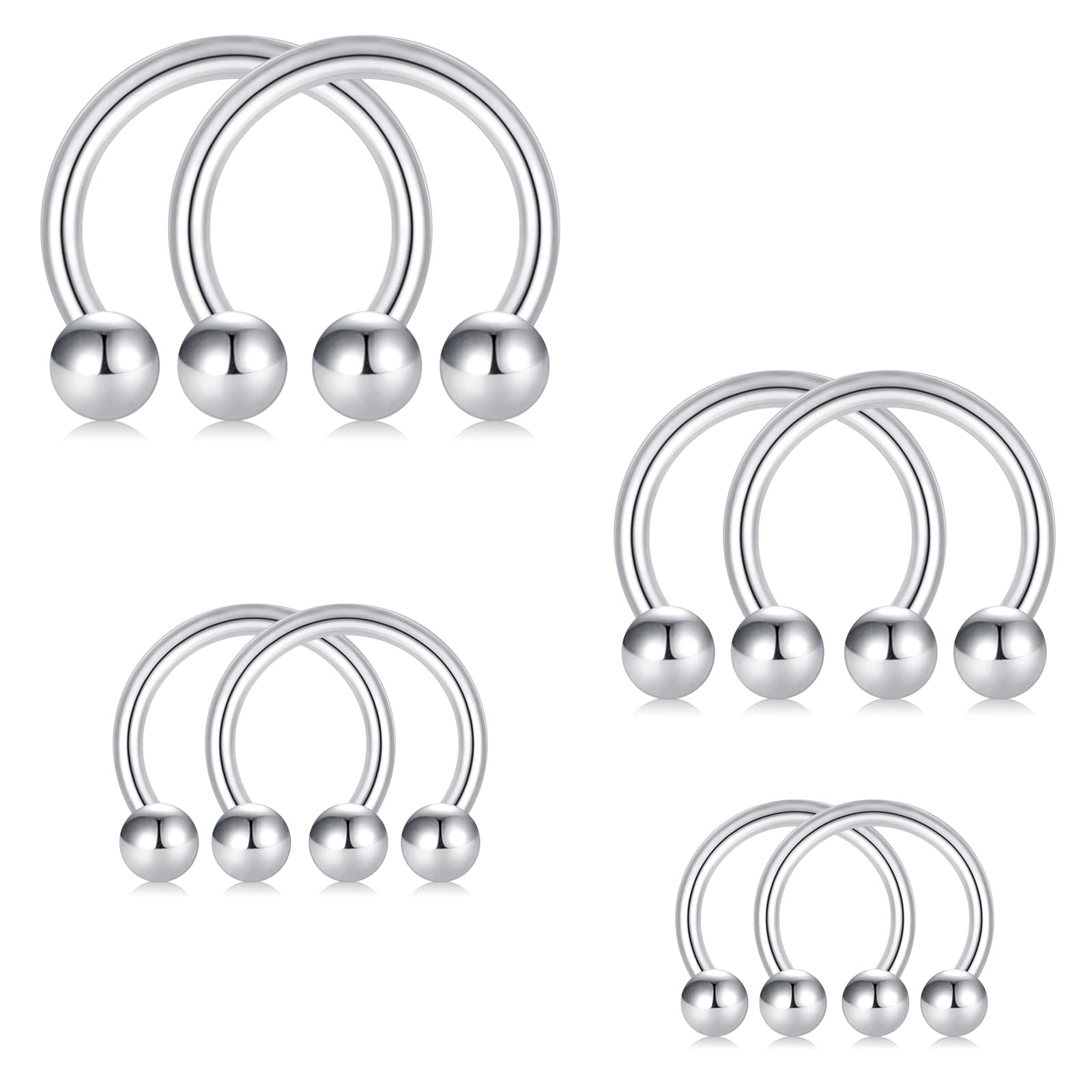 D.Bella 8PCS 16G Surgical Steel Nose Septum