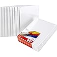 Artlicious Canvases for Painting - Pack of 12, 8 x 10 Inch Blank White Canvas Boards - 100% Cotton Art Panels for Oil, Acryli