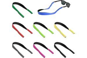 8pcs Floating Sunglasses Straps, Neoprene Sunglasses Retainer Cord Anti-Lost Eyeglass Holder Chain Lanyard for Water Sports B