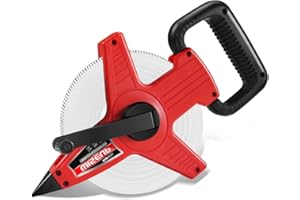 WISEUP 300 Ft Tape Measure Standard and Metric Industrial Long Measuring Tape Fiberglass Engineer's Open Reel Dual Sided Measuring Wheel (300 FT)