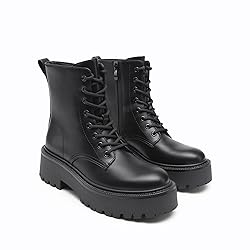 DREAM PAIRS Women's Platform Combat Ankle Boots
