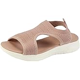 ZSpzx Wedge Sandals For Women 2025,Comfortable Dressy Summer Ankle Strap Elastic Straps Platform Low Wedges Non Slip-on Womens Sandal Heels Dress Open Toe Shoes for Daily Wear