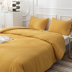 Houseri Mustard Yellow Comforter Set Queen Dark
