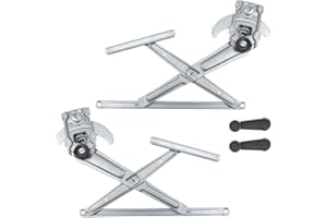 AutoandArt Brock Replacement 4 Pc Set Manual Window Regulators & Black Plastic Window Crank Handles Compatible with 1984-1989 4Runner w/Out Vent Window 6980289107 6980189107