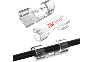 QYKAVM Adhesive Cable Clips Clear,Strong Self-Adhesive Upgraded Wire Holders for Wall,Cord Holder for Under Desk,TV,Car,PC Cable Management (40PCS, M)