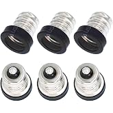 E-Simpo 6pcs E12 to E11 Adapter mini Candelabra Base E12 to E11 Lamp Socket Adapter, Lamp Holder Bulb Base Adapter E12 Male to E11 Female Lamp Base Converter(6pcs E12 to E11 Adapter)