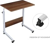 Youyijia Height Adjustable Mobile Table 40x60 cm Dark Wood Laptop Desk view 4