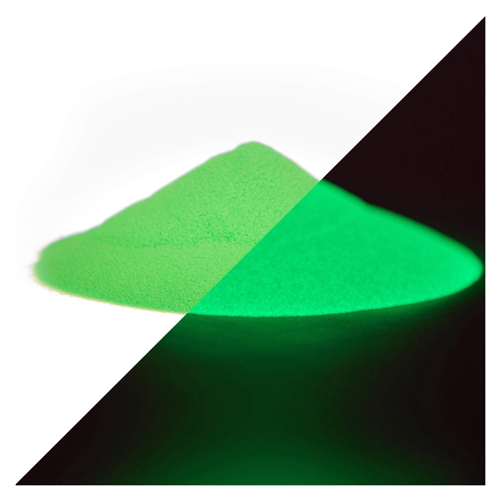 Lumentics glow powder with green fluorescent colour, glow in the dark colour pigments, afterglow pigment, afterglow powder, powder, powder, black light UV (40g, green).