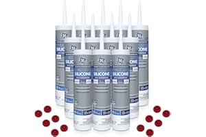 SchayCo 12 Pack Caulk Saver Caps with Case of 12 GE012 All Purpose Silicone (Clear 10.1 Oz)