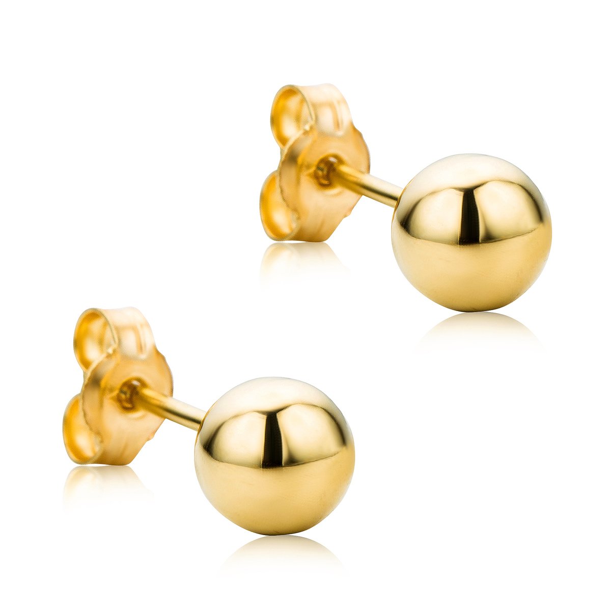 Orovi Earrings for Women – 9 Carat (375) Yellow Gold – round Ball Studs, Gold Earrings, Jewellery for Women, Hypoallergenic, with elegant Jewellery Box