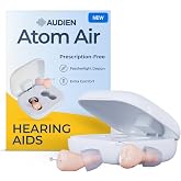 Audien Atom Air OTC In-Ear Hearing Aids for Seniors &amp; Adults | Rechargeable, Nearly Invisible, 24H Battery Life, Side-Specific Fit for Extra Comfort, No App Needed, Sound Check Included
