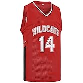 Mens Basketball Jersey Wildcats High School Shirt 14 Troy Bolton Jersey 8 Chad Danforth Basketball Jersey Red/White S-3XL