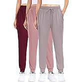 ZENEX 3 Pack Women Joggers, Women's Sweatpants with Pockets for Running, Yoga, Workout & Lounge