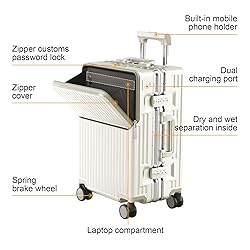 AIWEINY Zipperless Luggage, Polycarbonate Aluminum