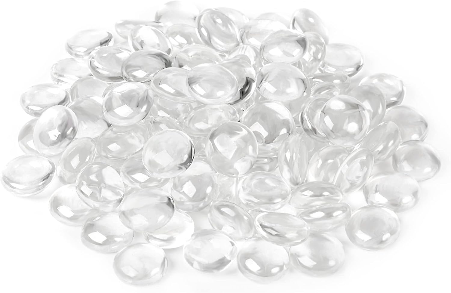 Vase Fillers - Houseables Glass Marbles, Glass Beads for Vases, Marbles for Vases, 5LB, 500-600, Clear Beads, Clear Gems, Fillers for Centerpieces, Decorative Rocks, Flat, Stones, Pebbles, Crafts, Plants, Fish Bowl