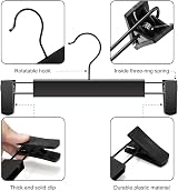 GUANJUNE Clothes Hangers 10 Pack Space-Saving Pant Skirt Hangers 360° Swivel view 2