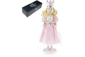 Clever Creations Platinum Sugar Plum Fairy 14 Inch Traditional Wooden Nutcracker, Festive Christmas Décor for Shelves and Tables