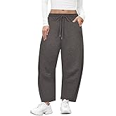 CARCOS Plus Size Pants for Women Barrel Sweatpants Baggy Wide Leg Lounge Drawstring Casual Palazoo with Pockets XL-5XL