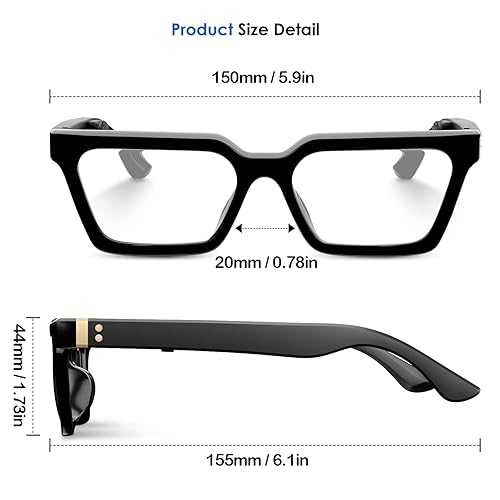 Smart Glasses Bone Conduction Headphones Open-Ear, Bluetooth