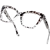 JFXQDR Women's Oversized Blue Light Blocking Glasses, Cat Eye Computer Gaming Glasses Anti Eyestrain & UV Glare RF6217 (Leopard Cateye Frame)