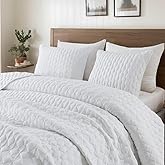 WDCOZY White Quilt Queen Size Bedding Sets with Pillow Shams, Lightweight Soft Bedspread Coverlet, Quilted Blanket Thin Comforter Bed Cover, All Season Spring Summer, 3 Pieces, 90x90 inches