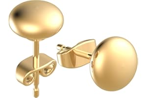 14k Solid Gold Ball Stud Earrings – Modern, Lightweight & Hypoallergenic Everyday Polished utton-Style Studs with Secure Push Backs – Sizes 3mm to 8mm – Available in Yellow, Rose & White Gold by SILVER SMILE