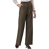 Hobemty Women's Wide Leg Pant Work High Waisted Long Trousers