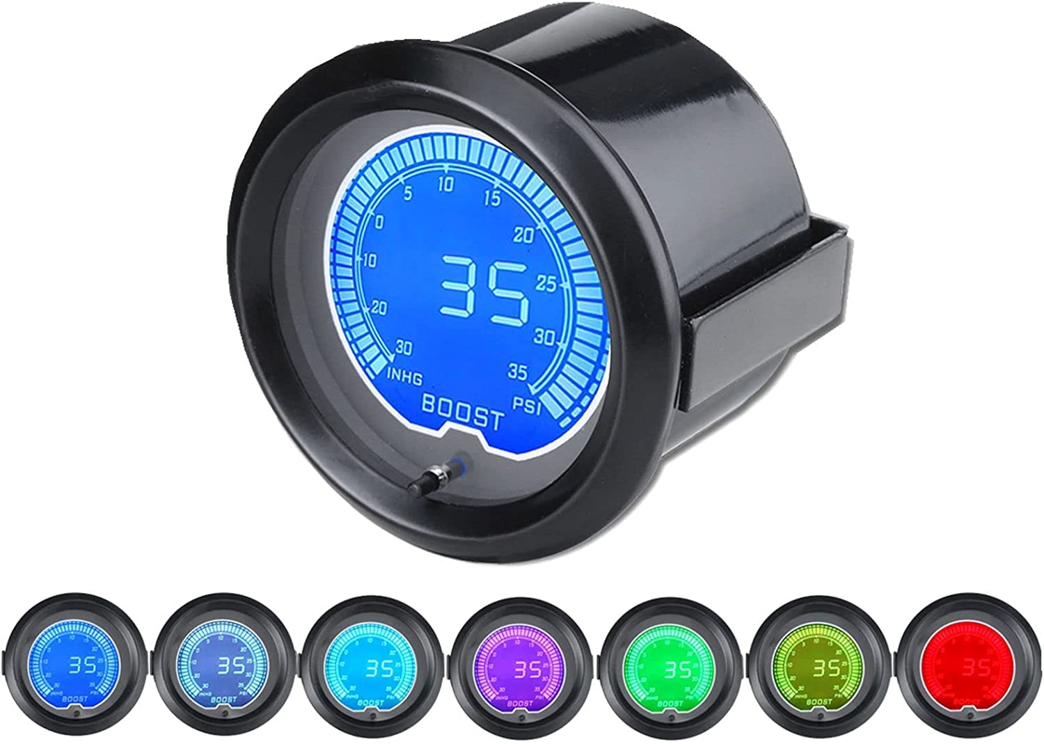 LEVANLIGHT Black 7 Color LED Display 30 PSI Turbo