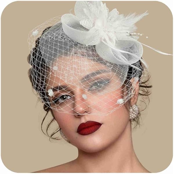 Women\'s Mesh Fascinator Hats Set of 8 Flower Feather Tea Party Wedding Tea Party Fascinator - Etsy main image 4